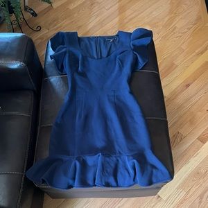 Black Halo mini flutter dress size 0 navy blue